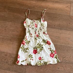 Reformation linen dress roses floral sz 6